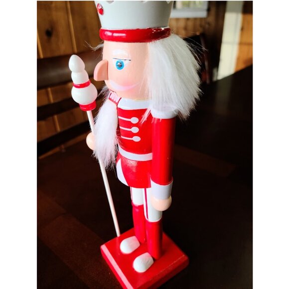 Red Christmas Nutcracker Soldier Holiday Decor Wooden Statue Xmas Decoration - Picture 4 of 6